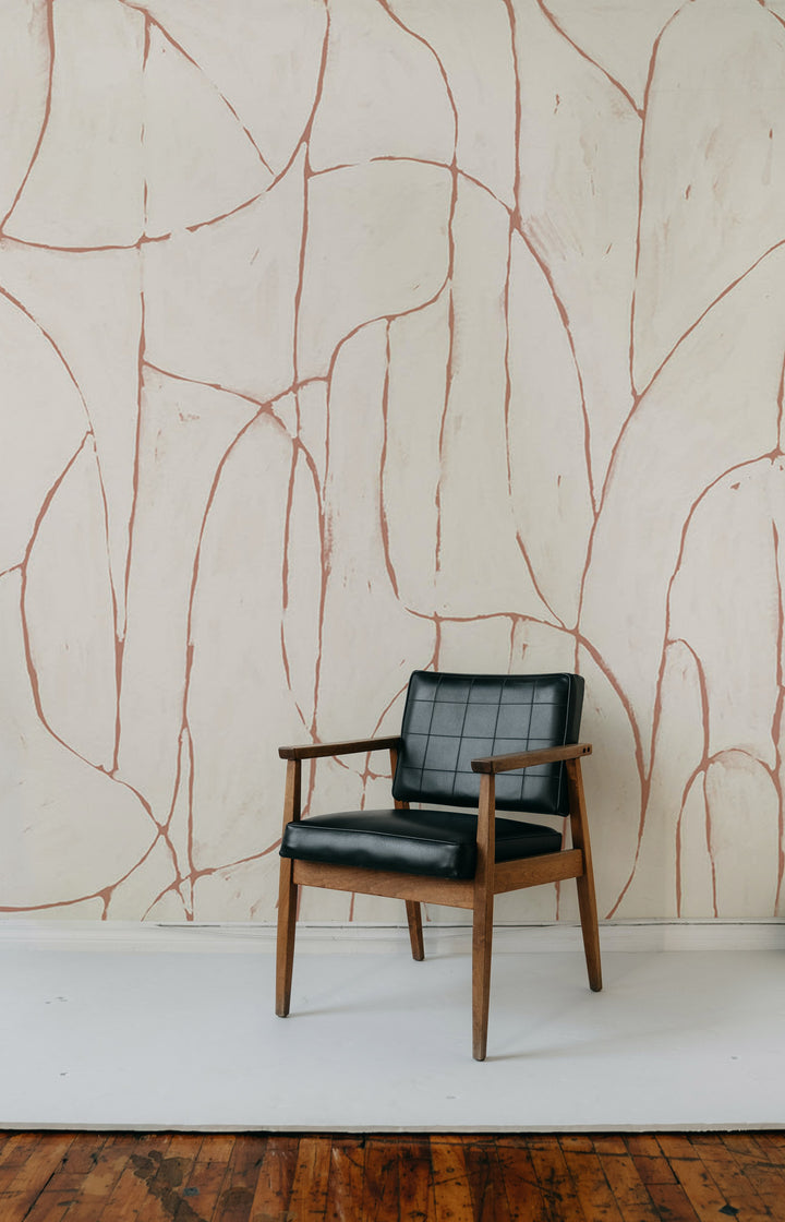 Boulder Beach Wall Mural - Terracotta Linen Wallpaper by Forbes Masters