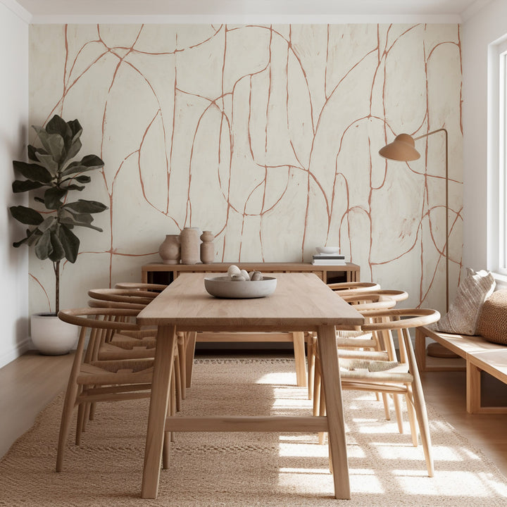 Boulder Beach Wall Mural - Terracotta Linen Wallpaper by Forbes Masters