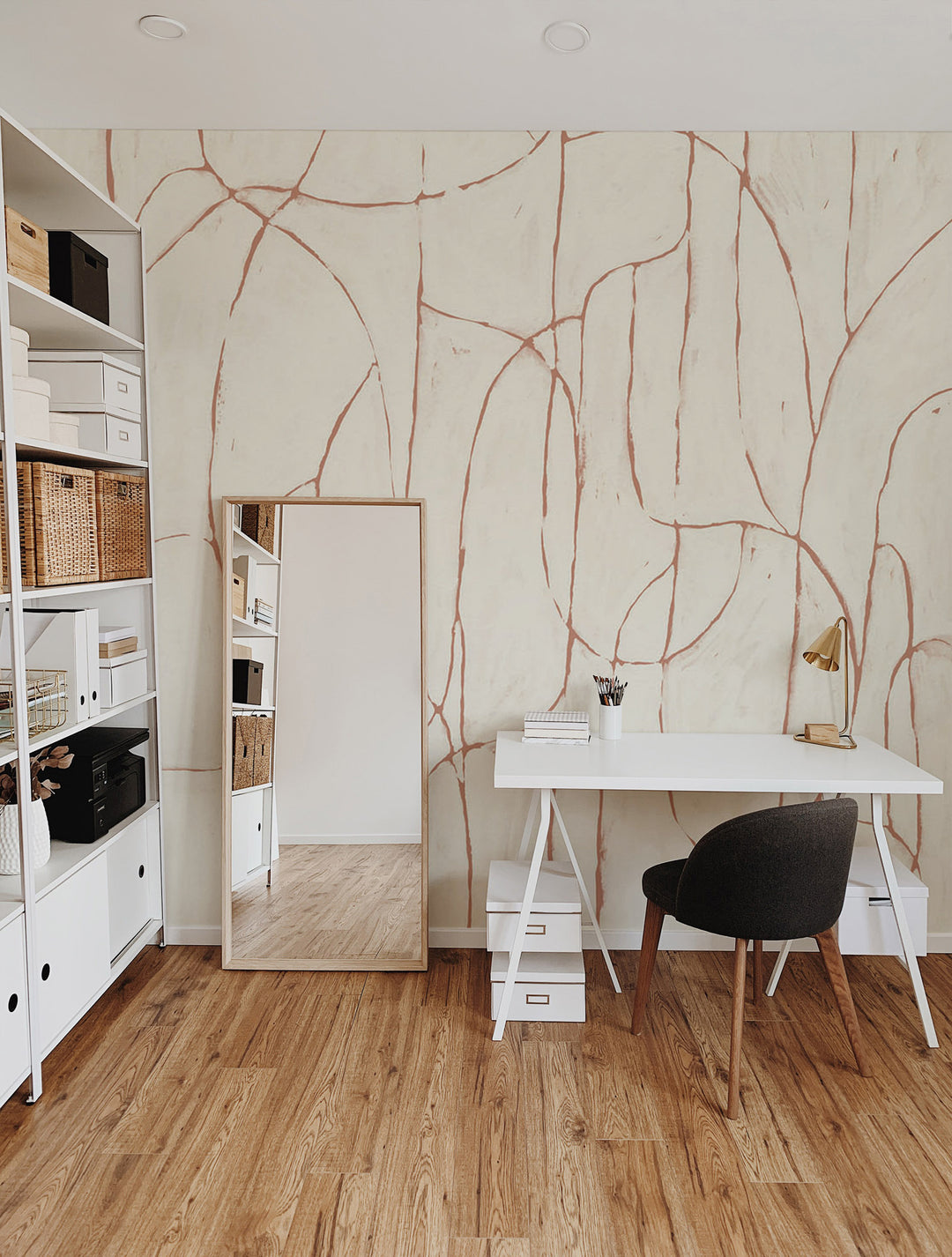 Boulder Beach Wall Mural - Terracotta Linen Wallpaper by Forbes Masters
