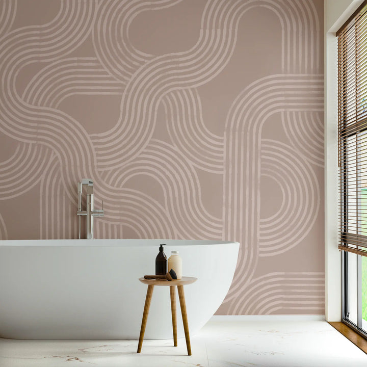 Looping Current Wall Mural - Blush