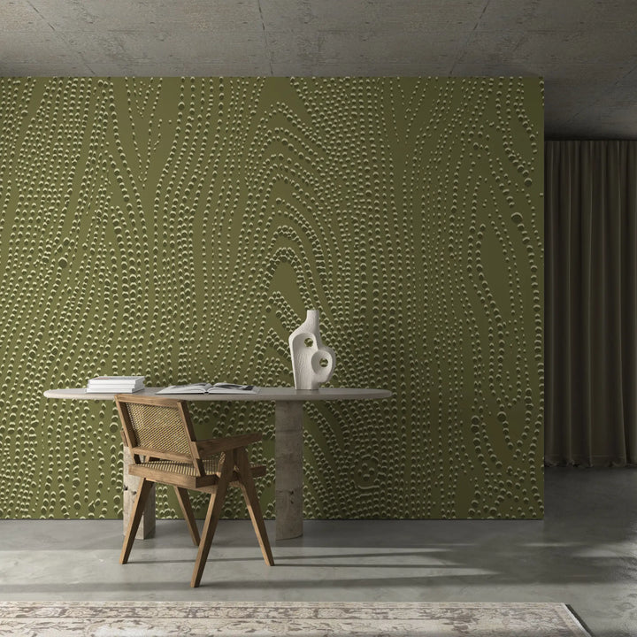 Shagreen Waves Wall Mural - Olive