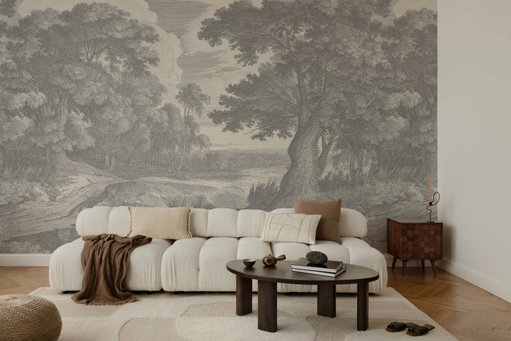 Edge of a Wood Wall Mural - Slate Gray