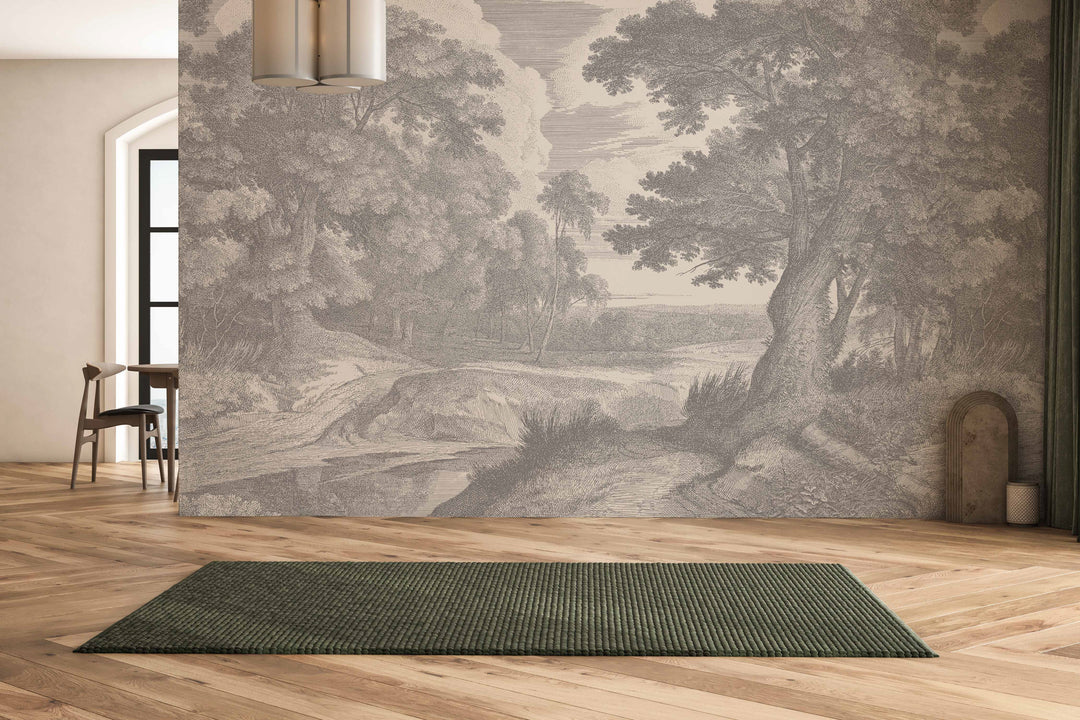 Edge of a Wood Wall Mural - Slate Gray