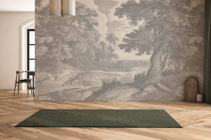 Edge of a Wood Wall Mural - Slate Gray
