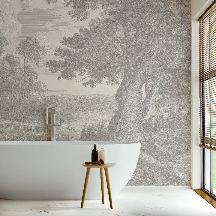 Edge of a Wood Wall Mural - Slate Gray