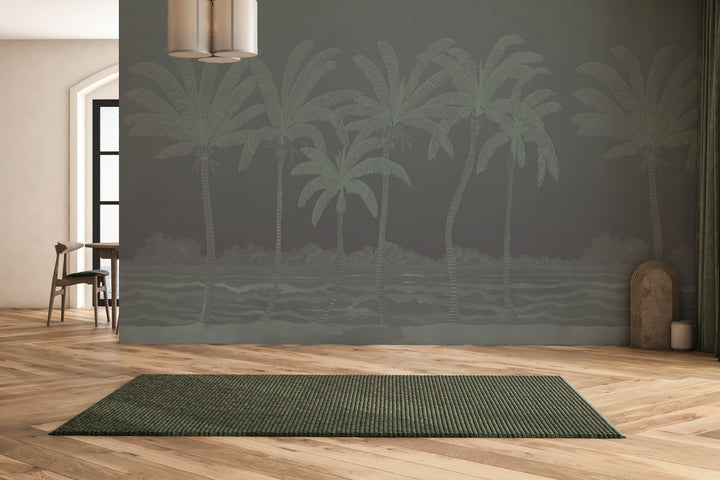 Palm Line Wall Mural - Midnight Swim
