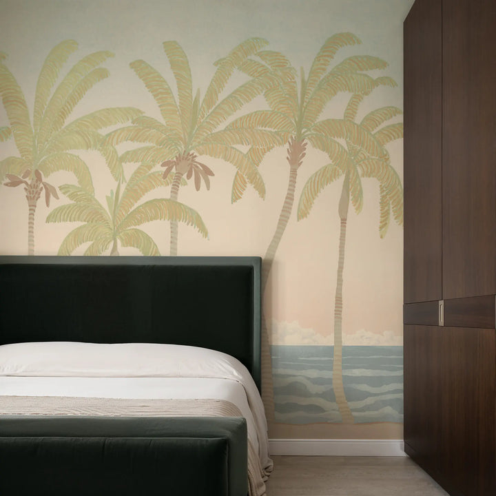 Palm Line Wall Mural - Washed Afternoon