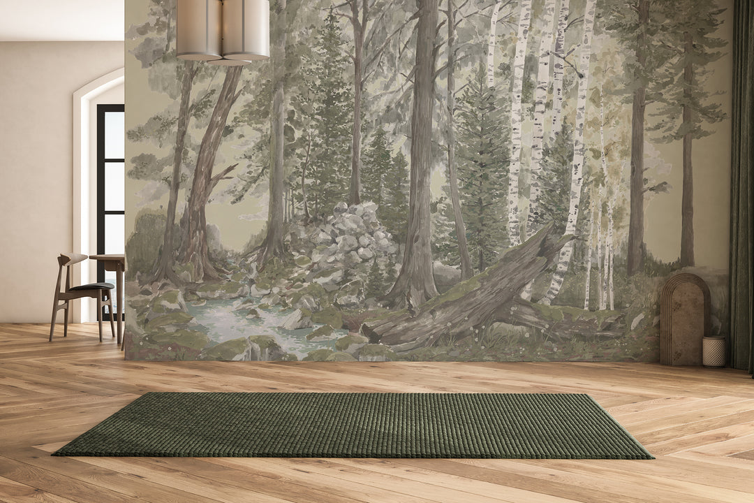 Rocky Mountain Forest Wall Mural - Morning Fog