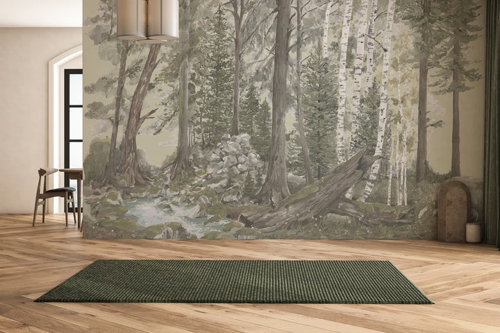 Rocky Mountain Forest Wall Mural - Morning Fog