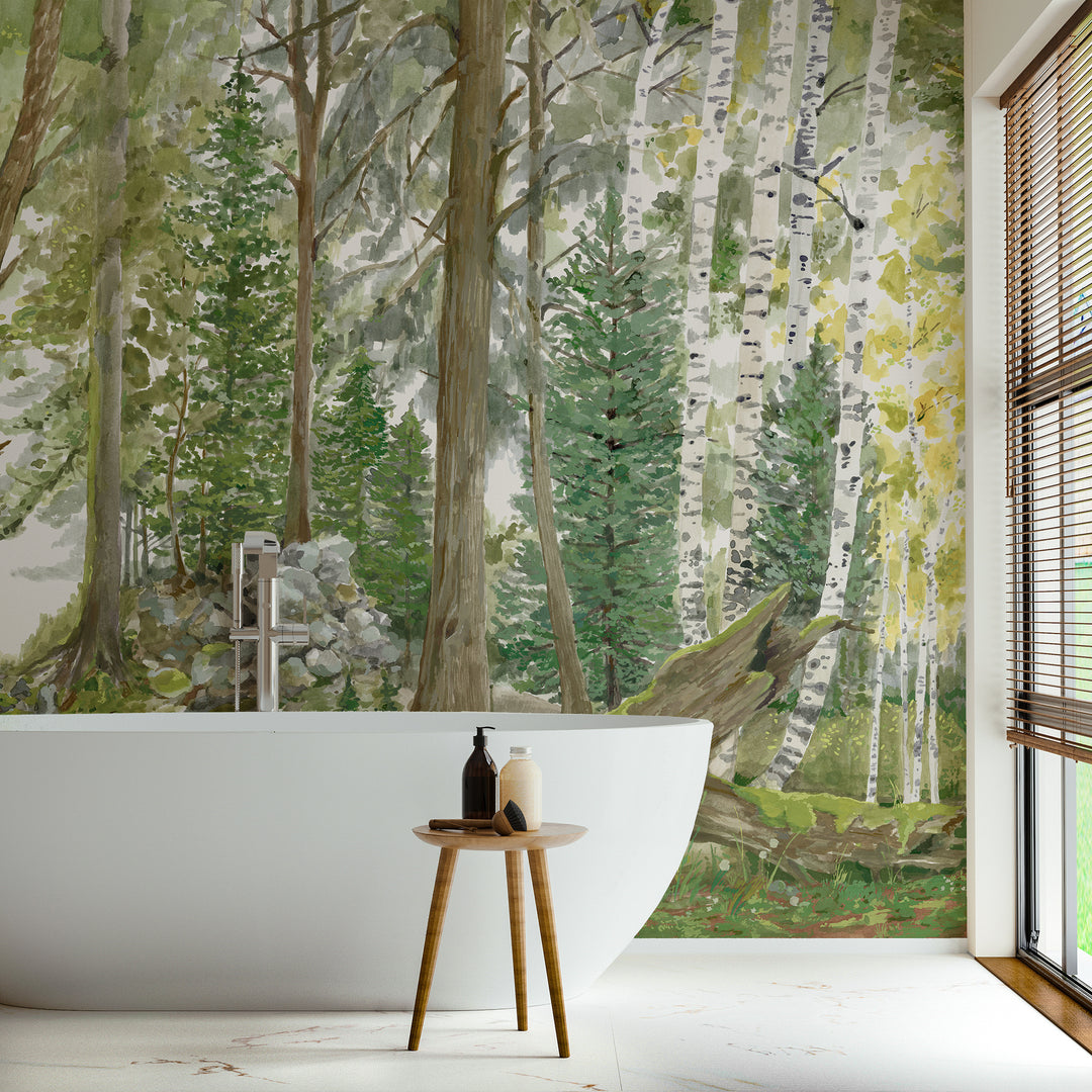 Rocky Mountain Forest Wall Mural - Spring