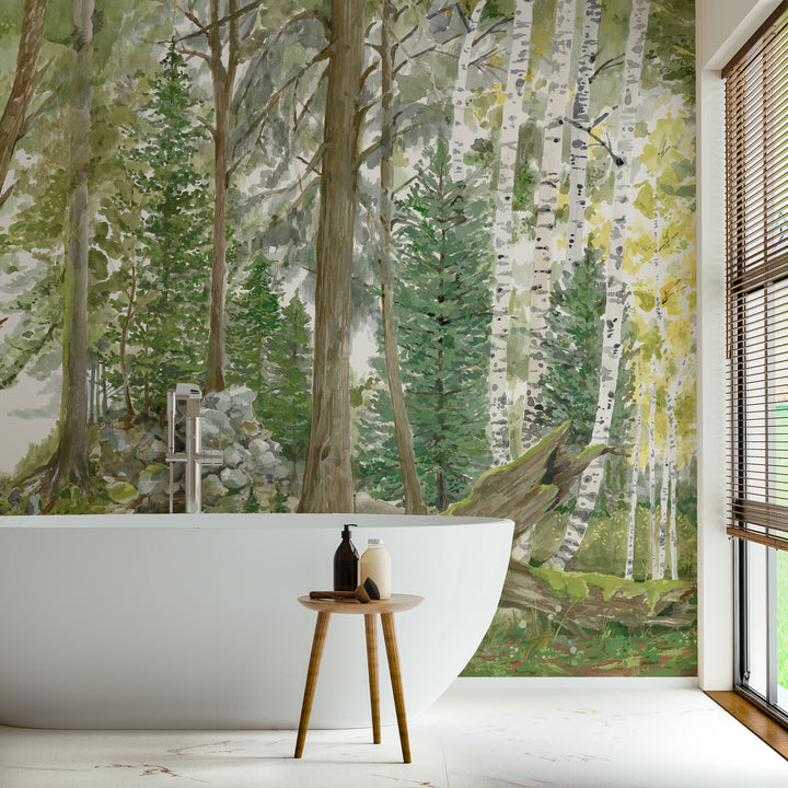 Rocky Mountain Forest Wall Mural - Spring