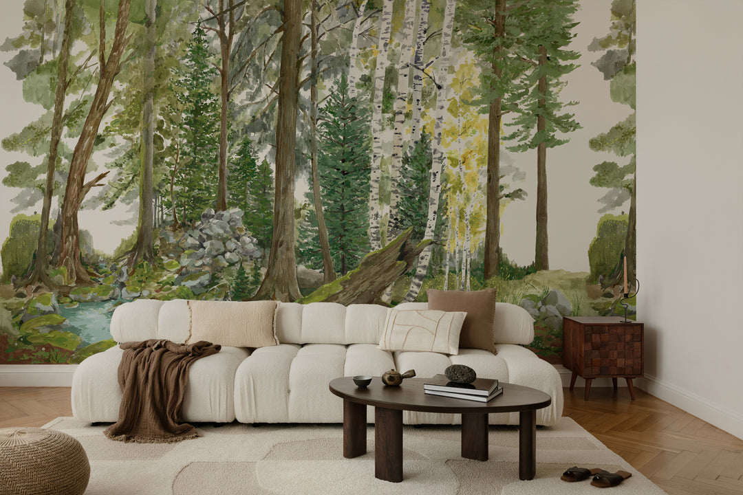 Rocky Mountain Forest Wall Mural - Spring