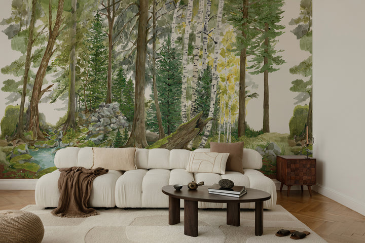 Rocky Mountain Forest Wall Mural - Spring