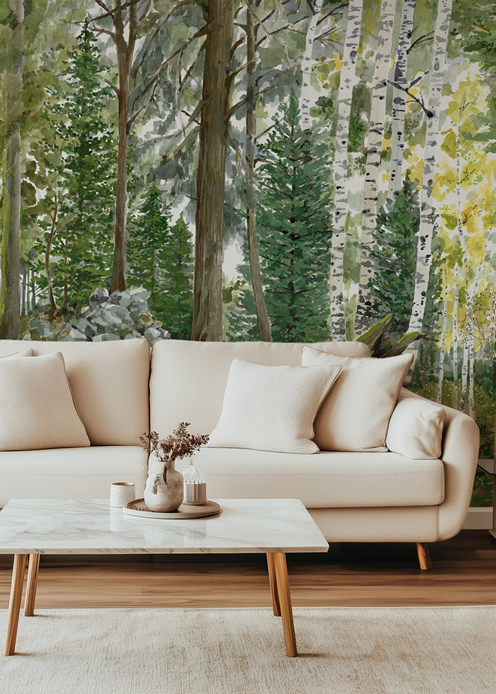 Rocky Mountain Forest Wall Mural - Spring