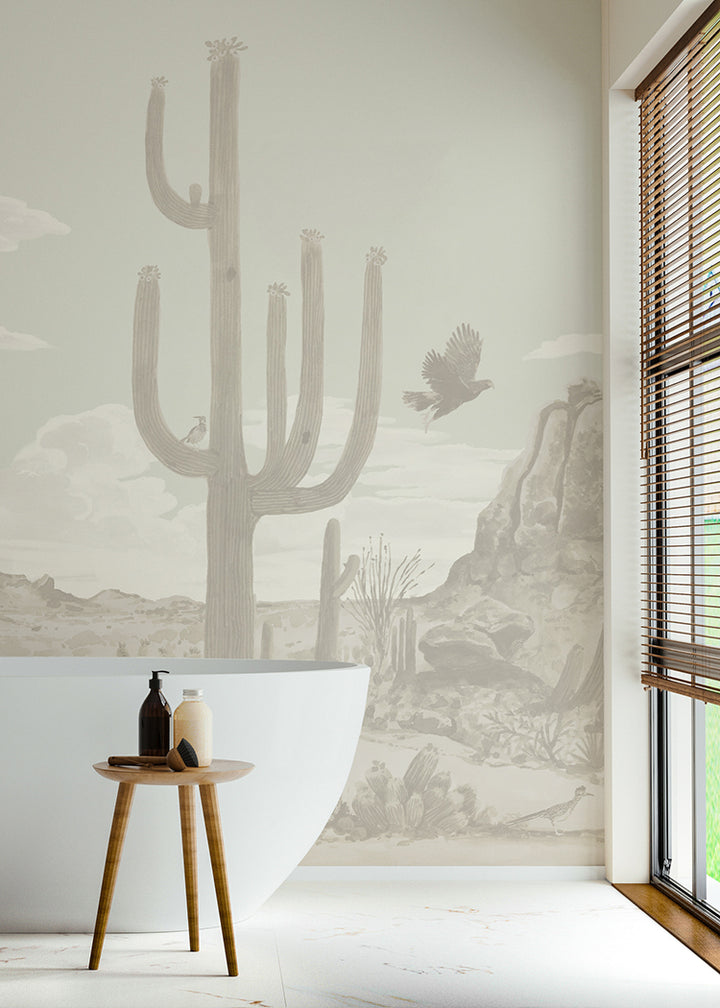 Sonoran Desert Wall Mural - Mid Day Beige