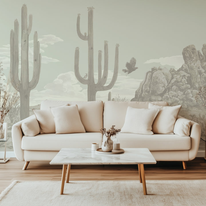 Sonoran Desert Wall Mural - Mid Day Beige
