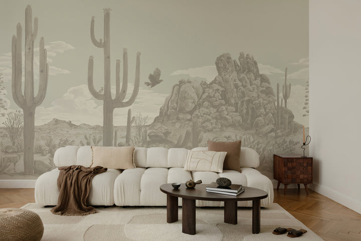 Sonoran Desert Wall Mural - Mid Day Beige