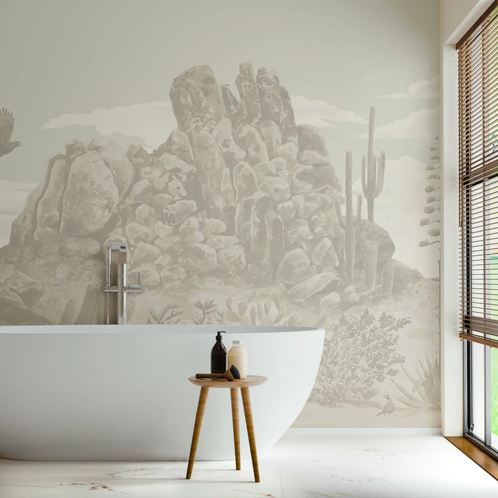 Sonoran Desert Wall Mural - Mid Day Beige