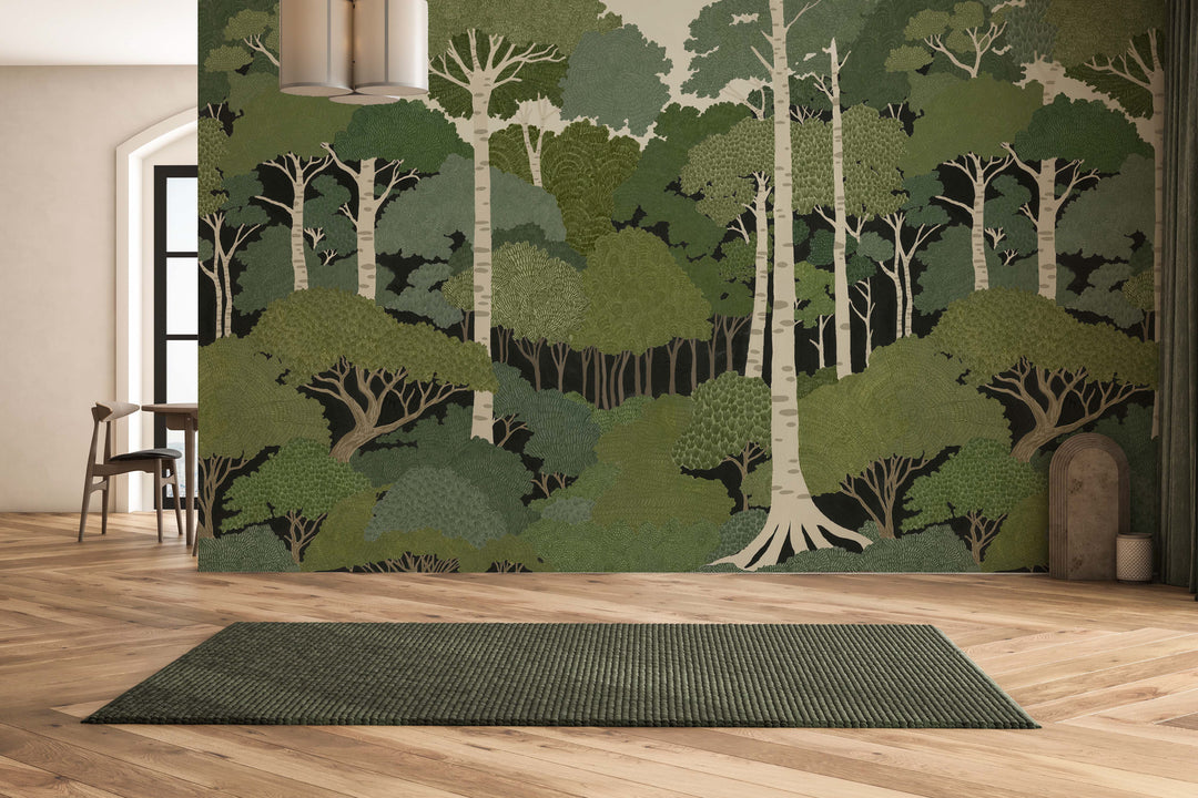 Storybook Forest Wall Mural - Spring Green