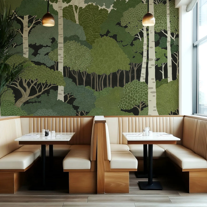 Storybook Forest Wall Mural - Spring Green