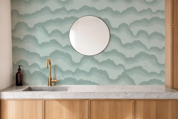Cloud Lines - Blue Green Wallpaper