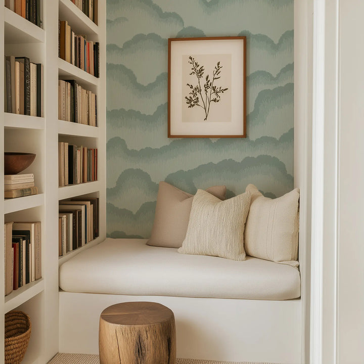 Cloud Lines - Blue Green Wallpaper