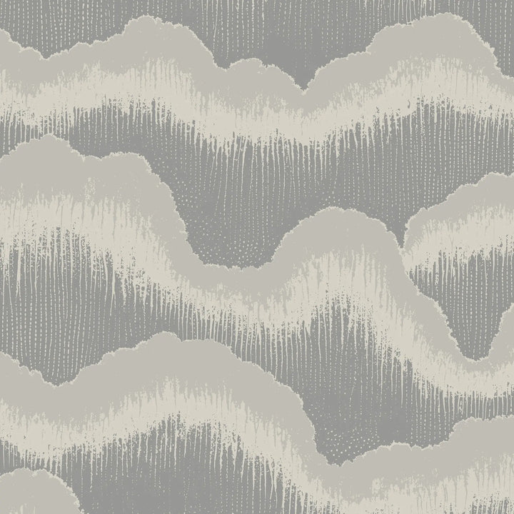 Cloud Lines - Gray Linen Wallpaper
