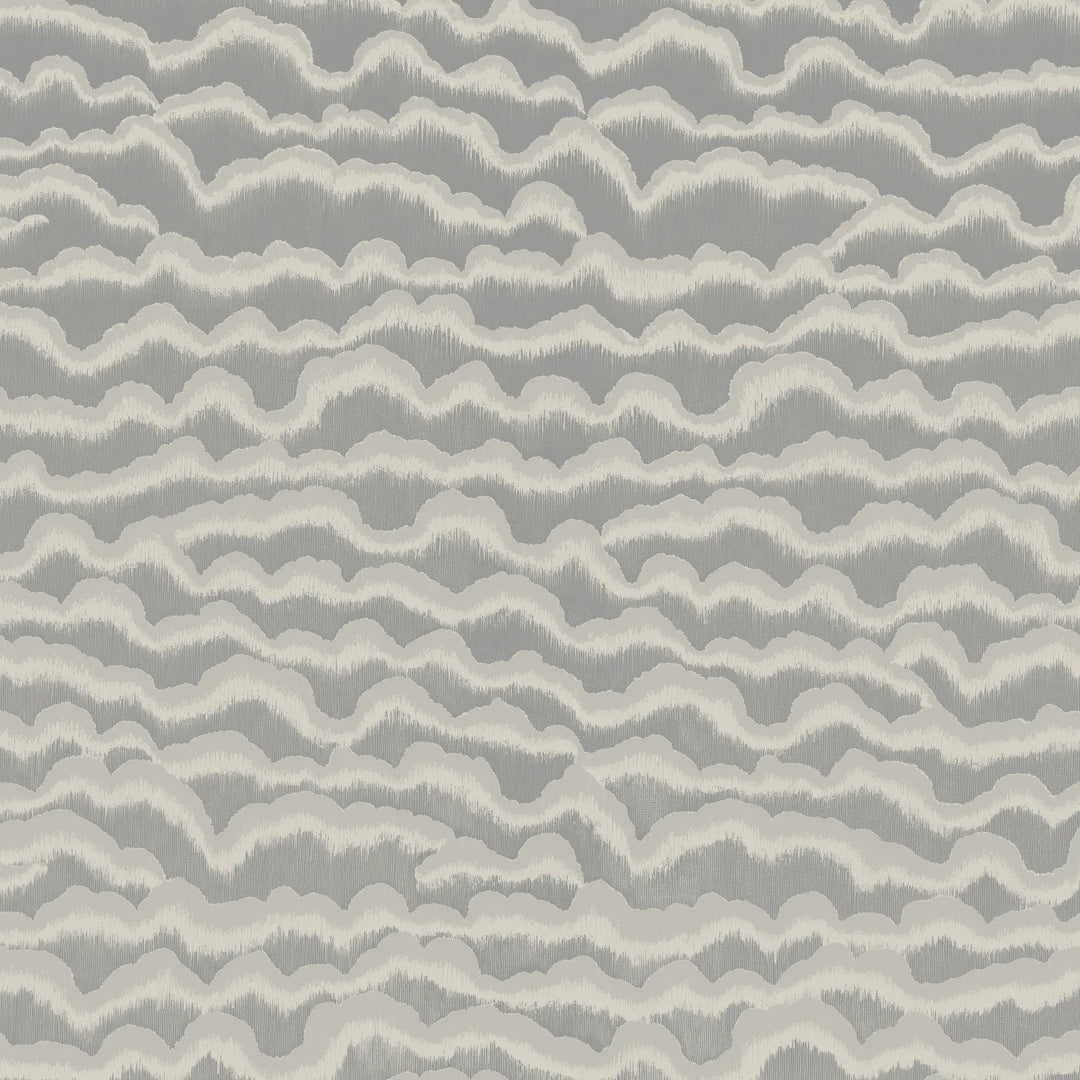 Cloud Lines - Gray Linen Wallpaper