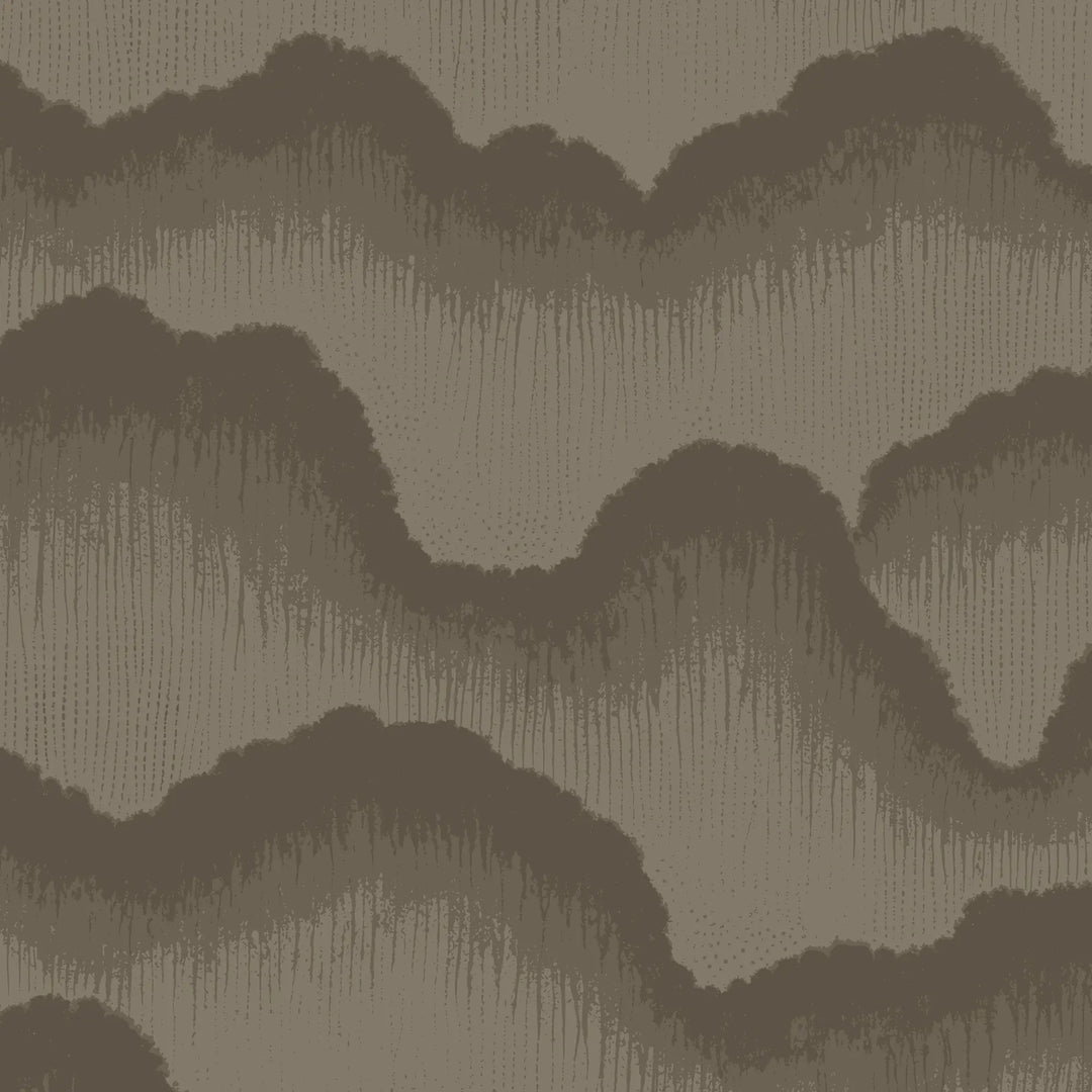 Cloud Lines - Walnut Wallpaper