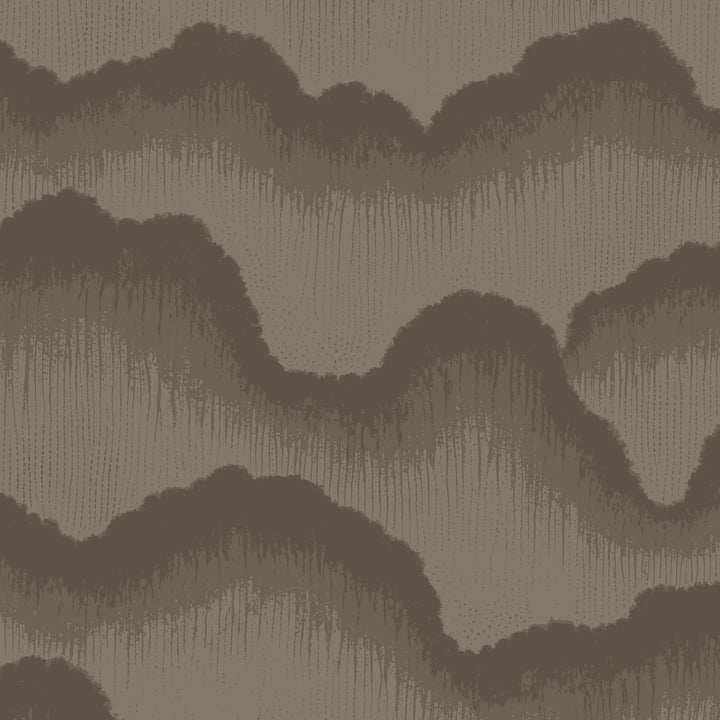 Cloud Lines - Walnut Wallpaper