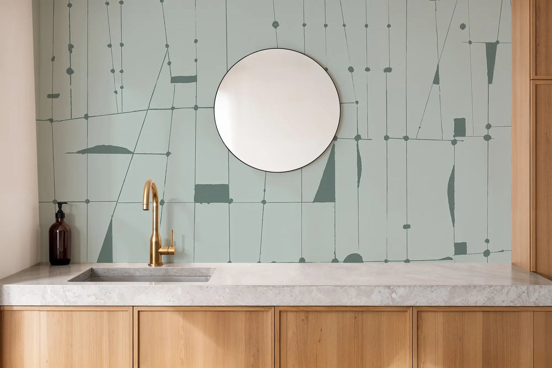 Framework Wall Mural - Blue Green Wallpaper