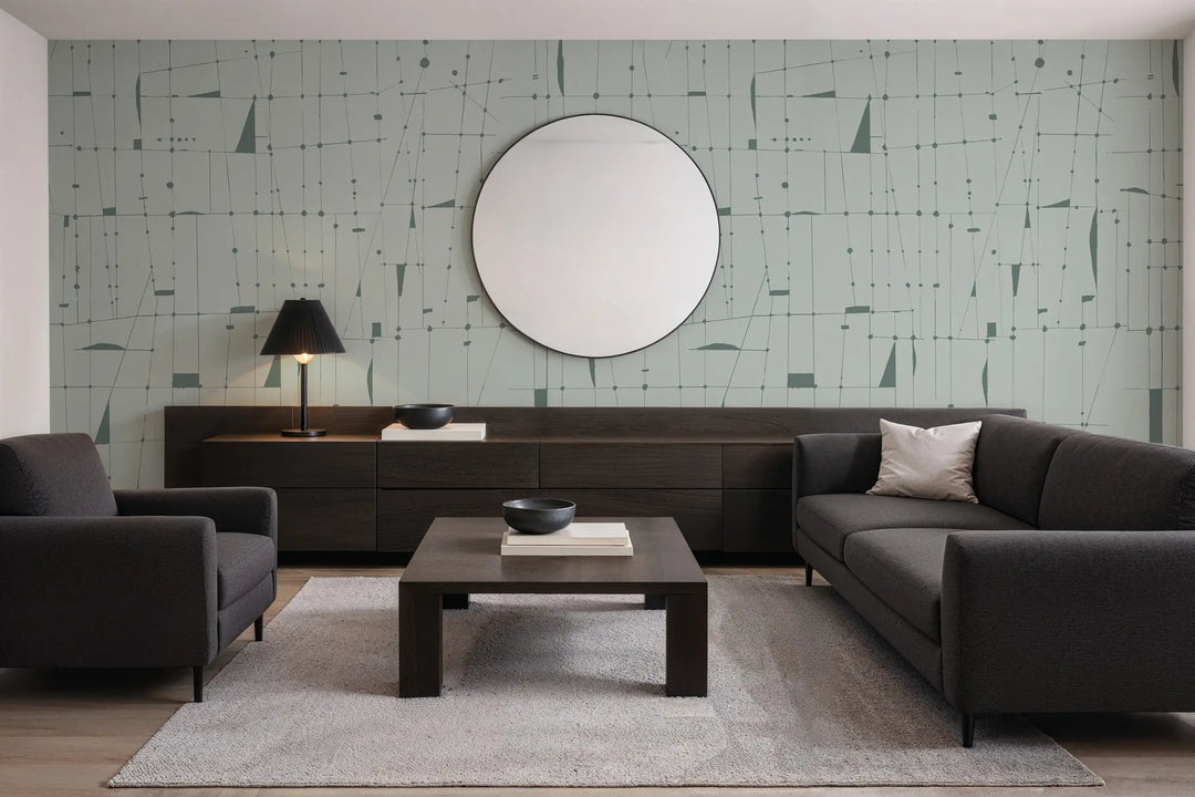 Framework Wall Mural - Blue Green Wallpaper
