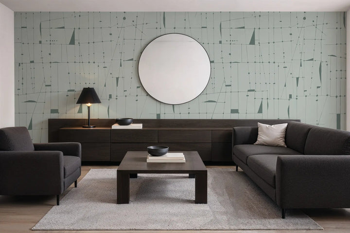 Framework Wall Mural - Blue Green Wallpaper