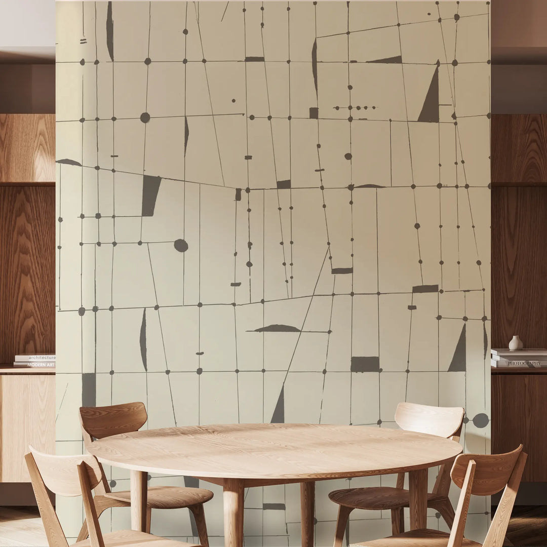 Framework Wall Mural - Linen Wallpaper