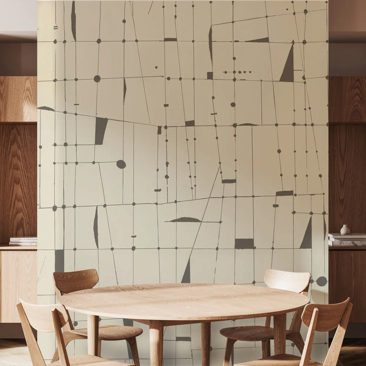 Framework Wall Mural - Linen Wallpaper