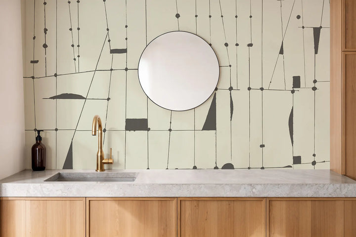 Framework Wall Mural - Linen Wallpaper