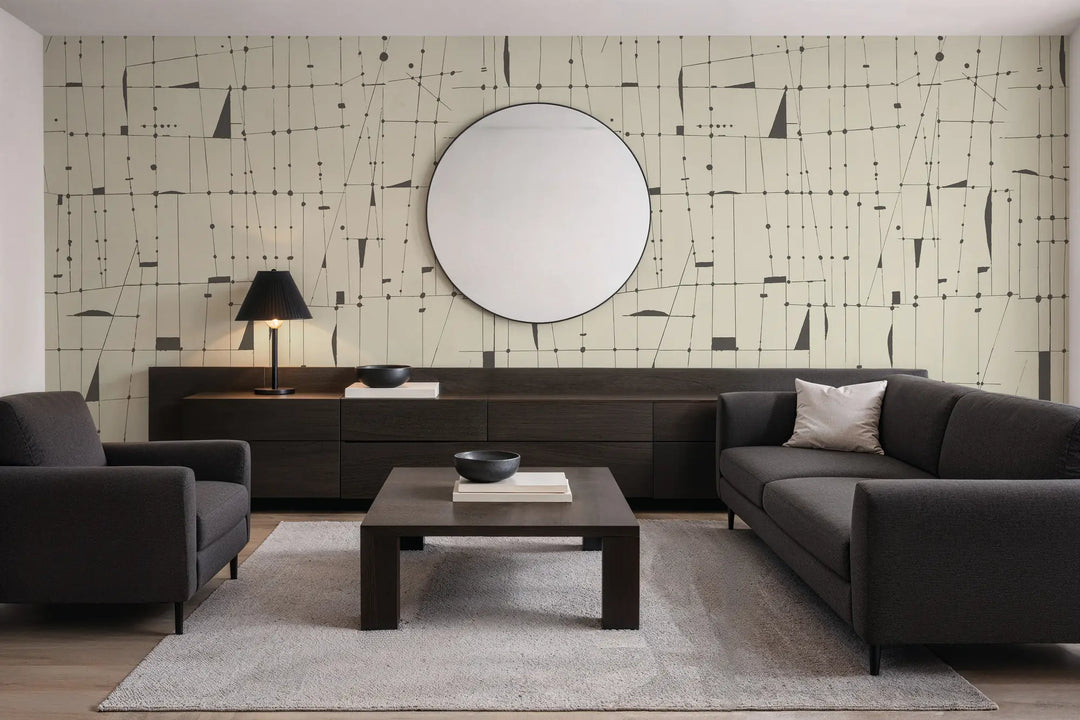 Framework Wall Mural - Linen Wallpaper