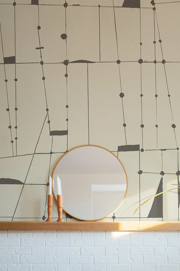 Framework Wall Mural - Linen Wallpaper