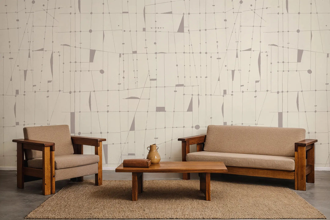 Framework Wall Mural - Rose Stone Wallpaper