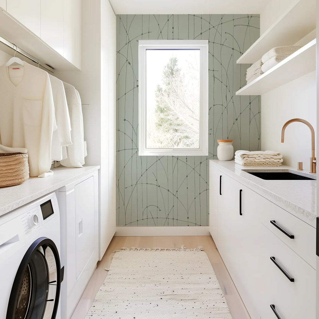 Jumping Bends Wall Mural - Blue Green Wallpaper