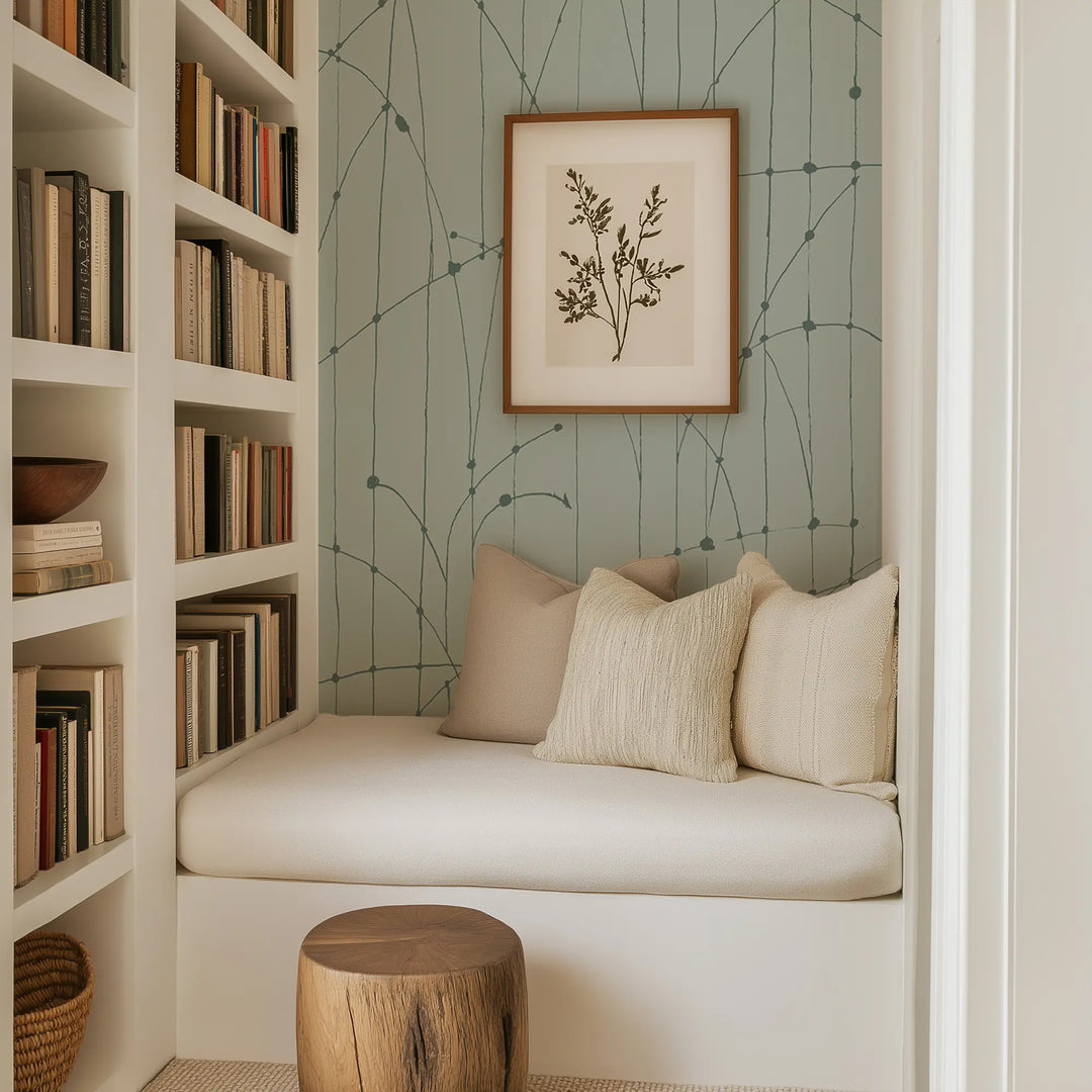 Jumping Bends Wall Mural - Blue Green Wallpaper