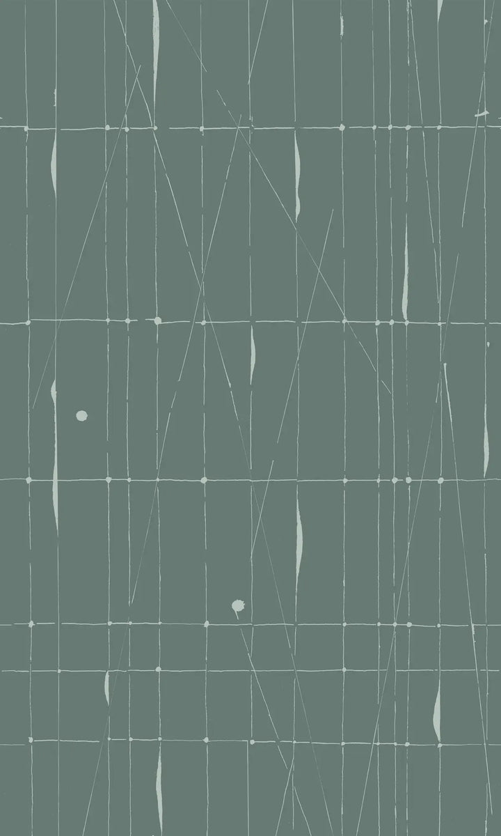 Offset Logic Wall Mural - Blue Green Wallpaper