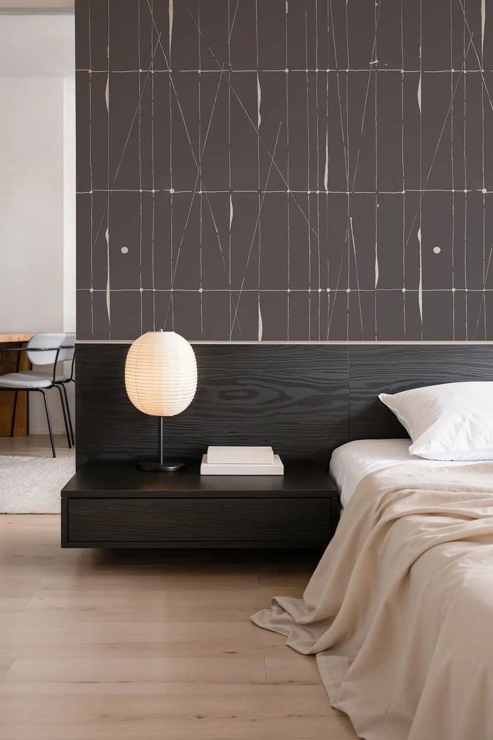 Offset Logic Wall Mural - Mahogany Wallpaper