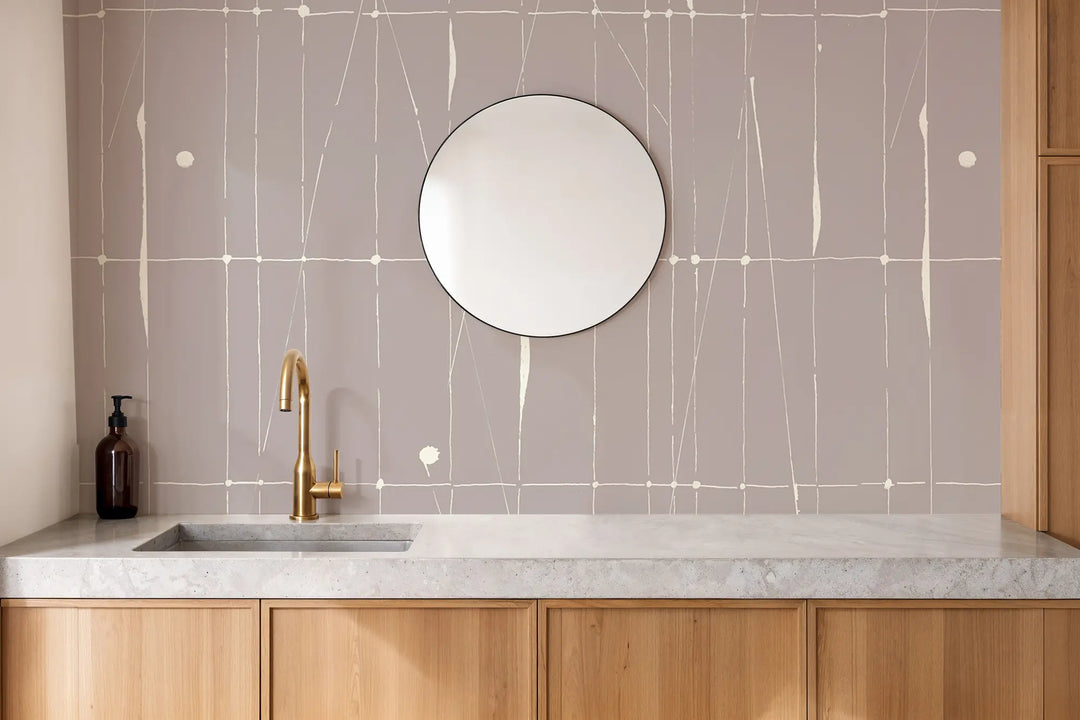 Offset Logic Wall Mural - Rose Stone Wallpaper