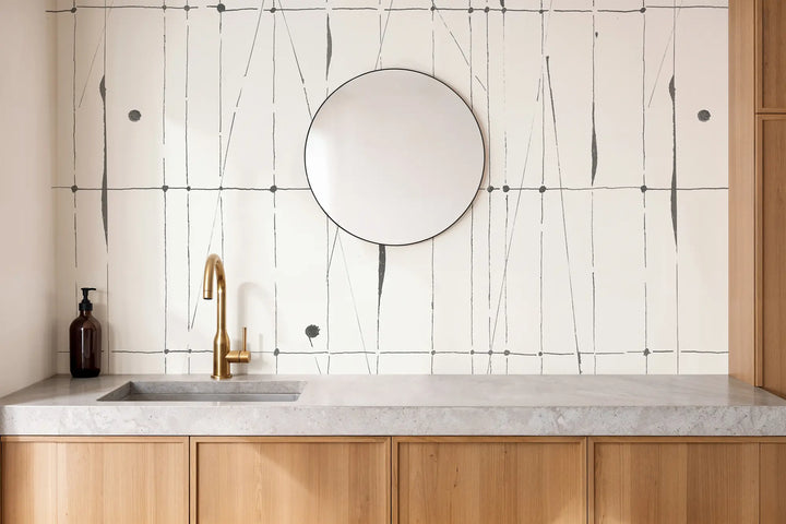 Offset Logic Wall Mural - White Stone Wallpaper