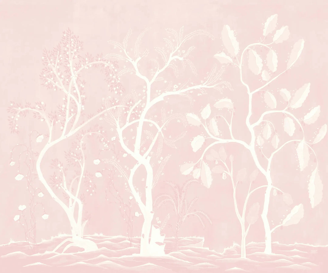 Forgotten Thicket Wall Mural - Faded Pink