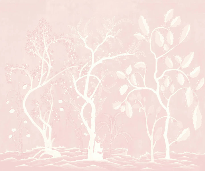 Forgotten Thicket Wall Mural - Faded Pink