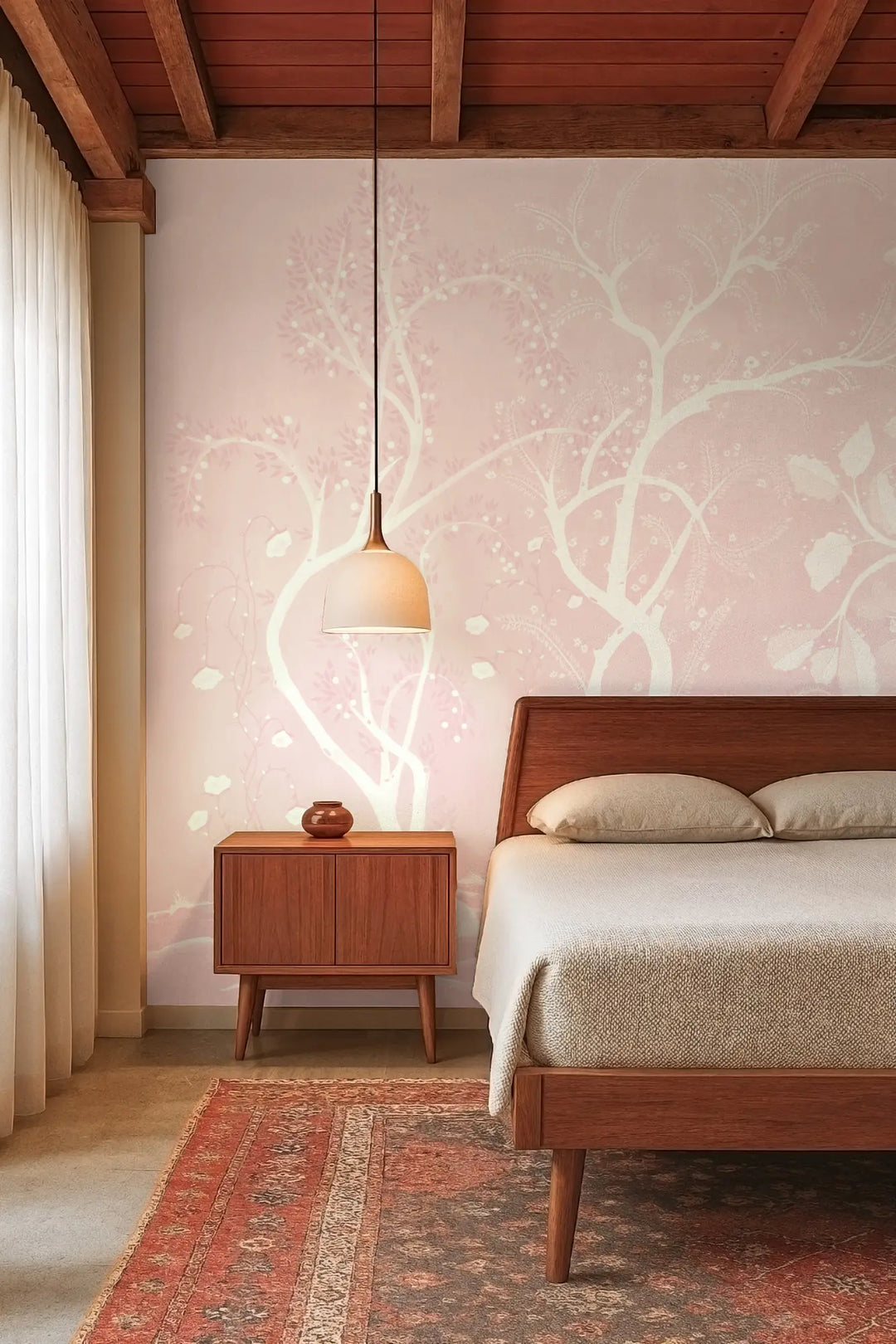 Forgotten Thicket Wall Mural - Faded Pink