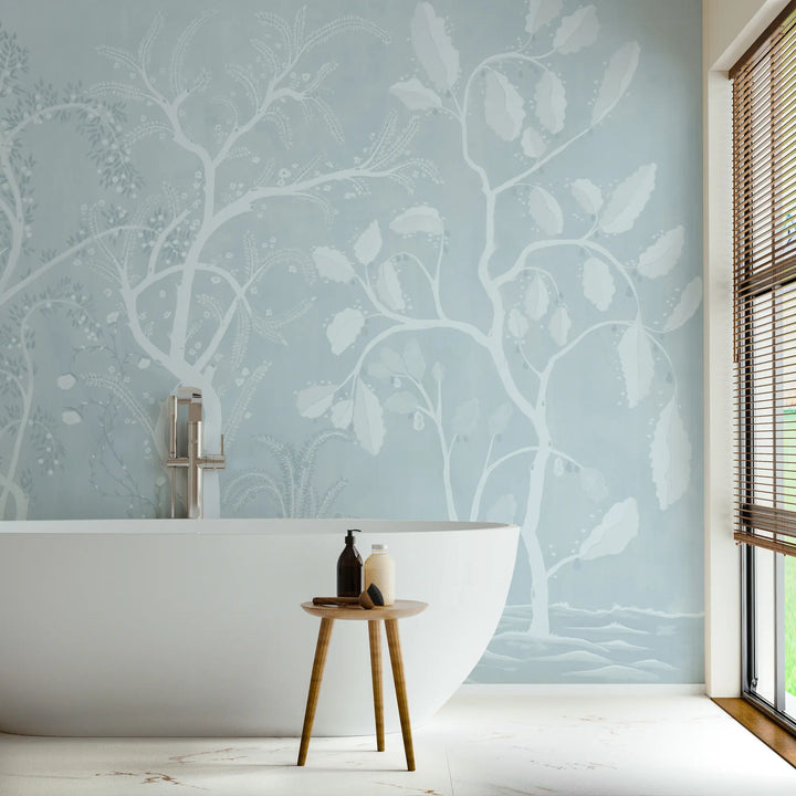 Forgotten Thicket Wall Mural - Washed Blue