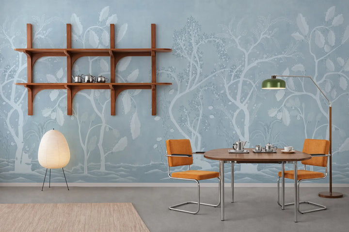 Forgotten Thicket Wall Mural - Washed Blue